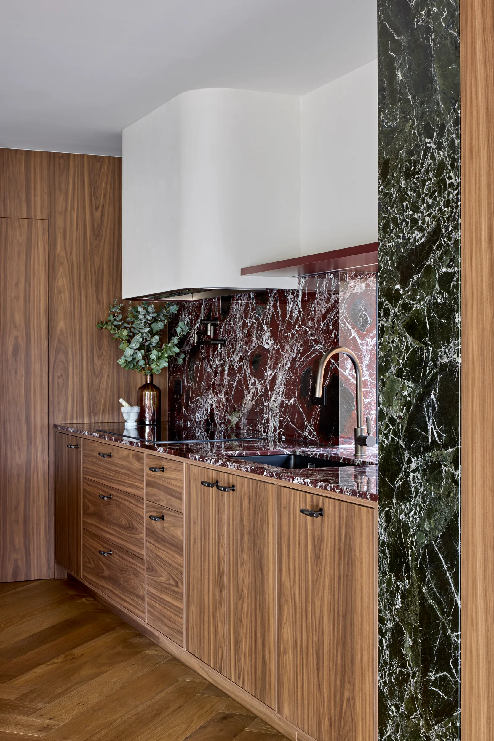 Caulfield. Joinery and stone detail in the kitchen.
