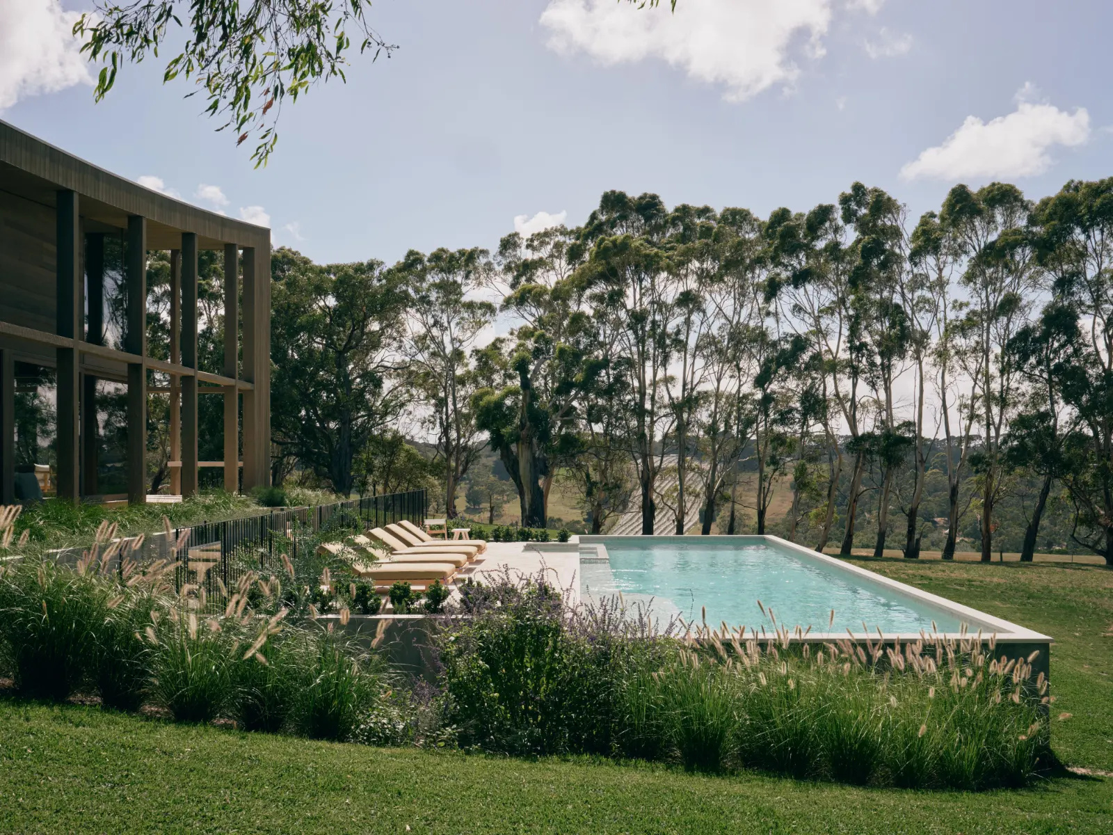 The Farm, Shoreham. Pool set into the paddock.